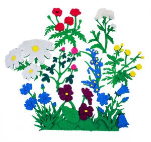 Набор фигурок для фланелеграфа Луговые цветы (с игровым полем)