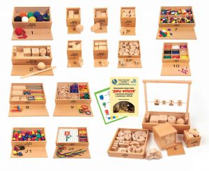 Игровой набор «Дары Фребеля» (14 коробок) с комплектом методических пособий (6 штук)