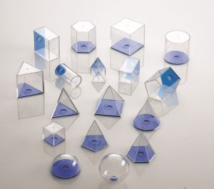 Набор геометрический  5 см (прозрачная  пластмасса, 17 фигур)