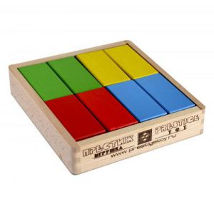 Кирпичики цветные 16 дет., в деревянной коробке
